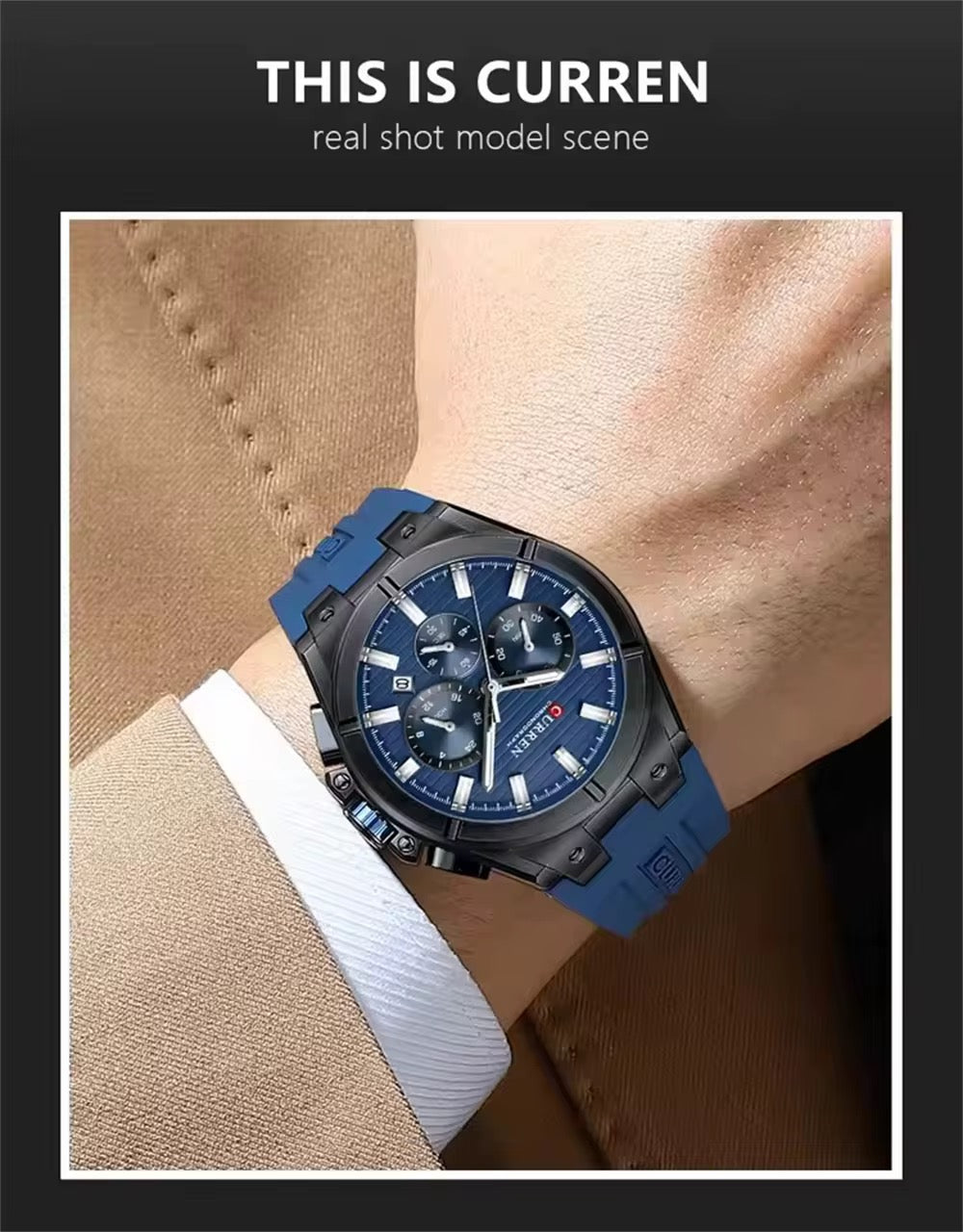 Reloj de Hombre Curren 8487+ Esfero Curren+ Bolsa de Regalo