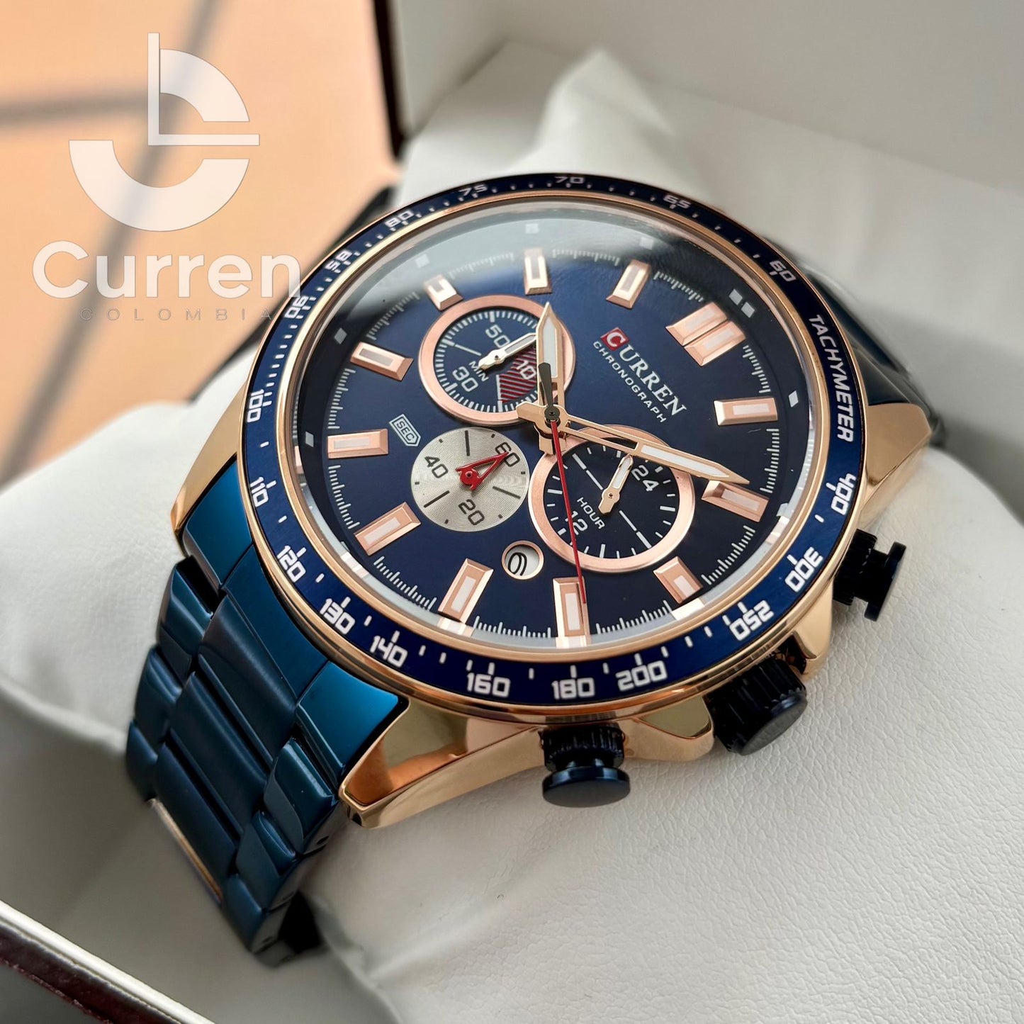 Reloj de Hombre Curren 8418 + Esfero Curren+ Bolsa de Regalo