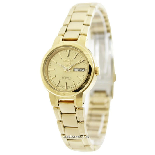 Reloj Seiko 5 Automatic Mujer Dorado – Modelo SYME46K1