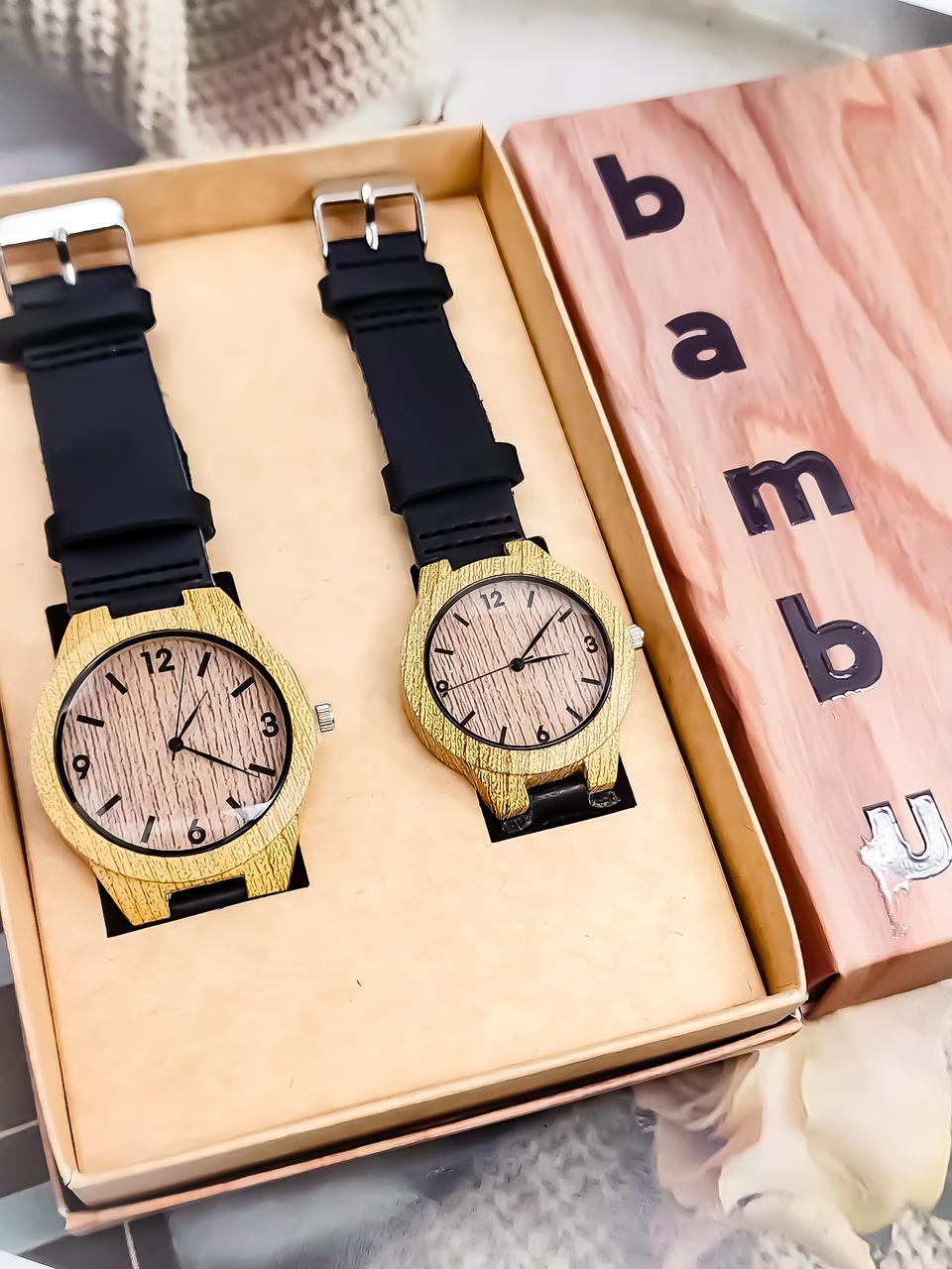 Relojes en Pareja Bambú