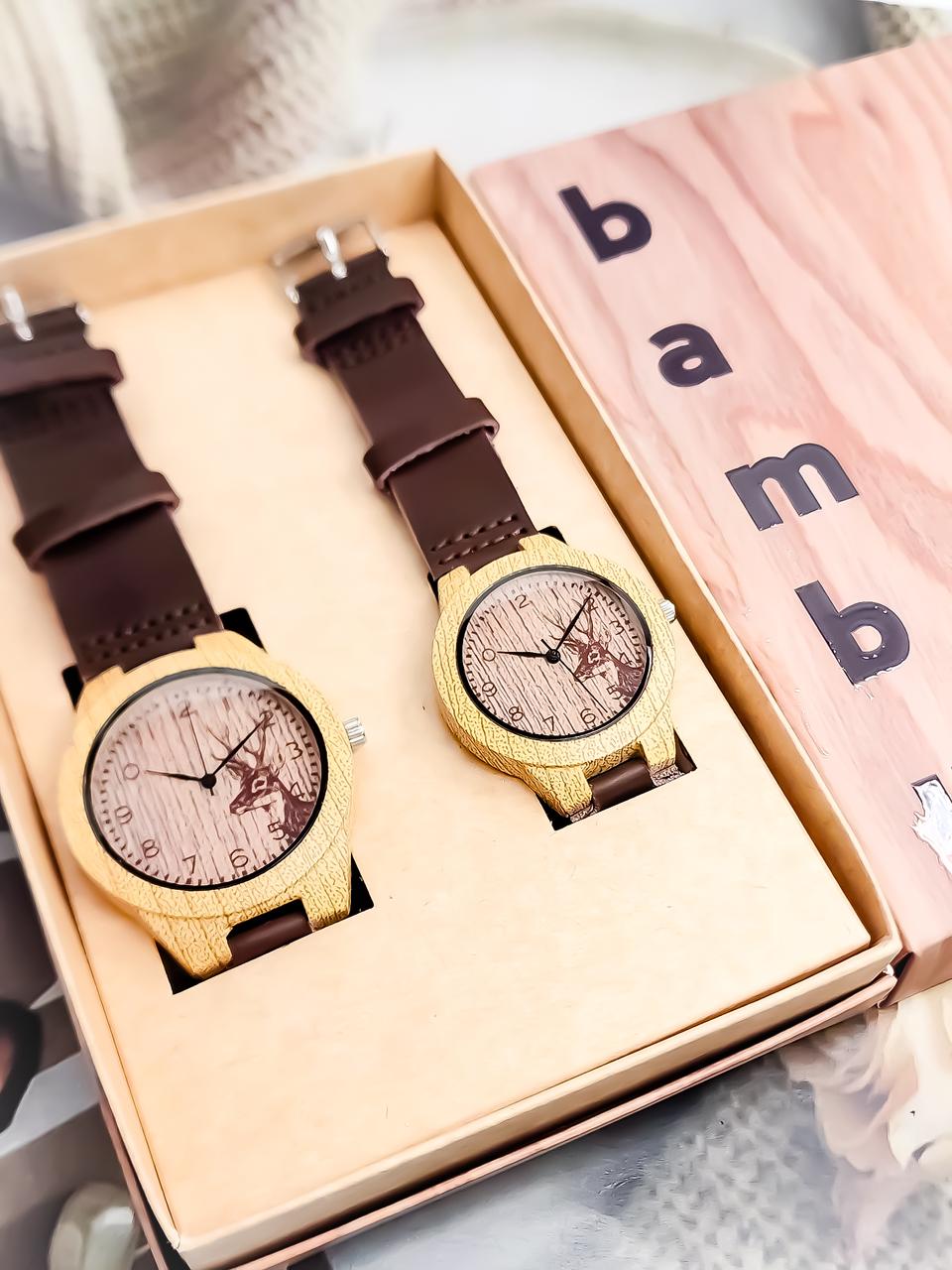 Relojes en Pareja Bambú