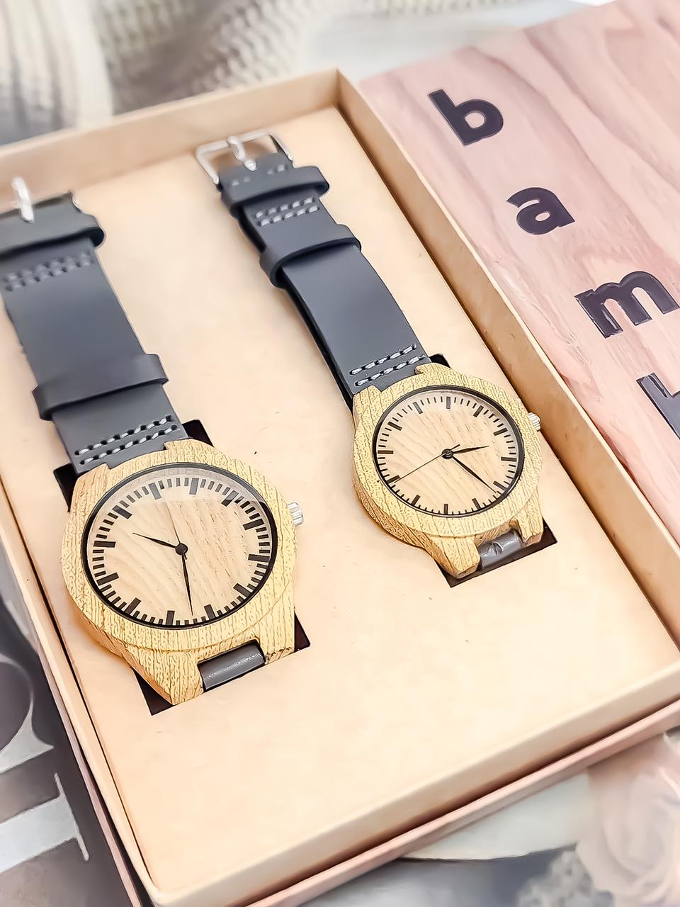 Relojes en Pareja Bambú