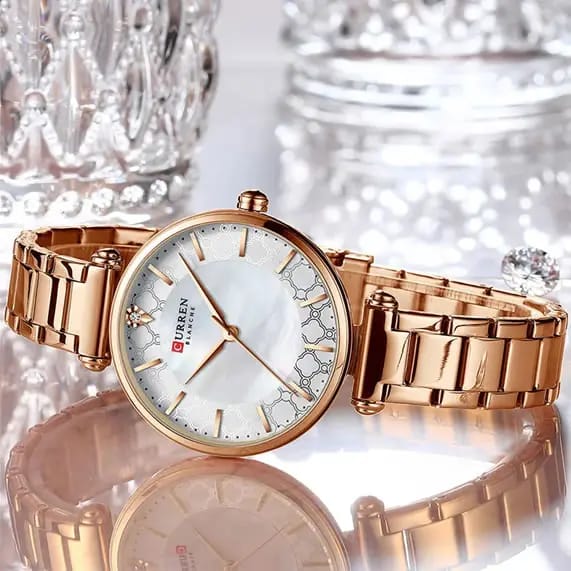 Reloj de Dama Curren 9072 + Esfero Curren+ Bolsa de Regalo