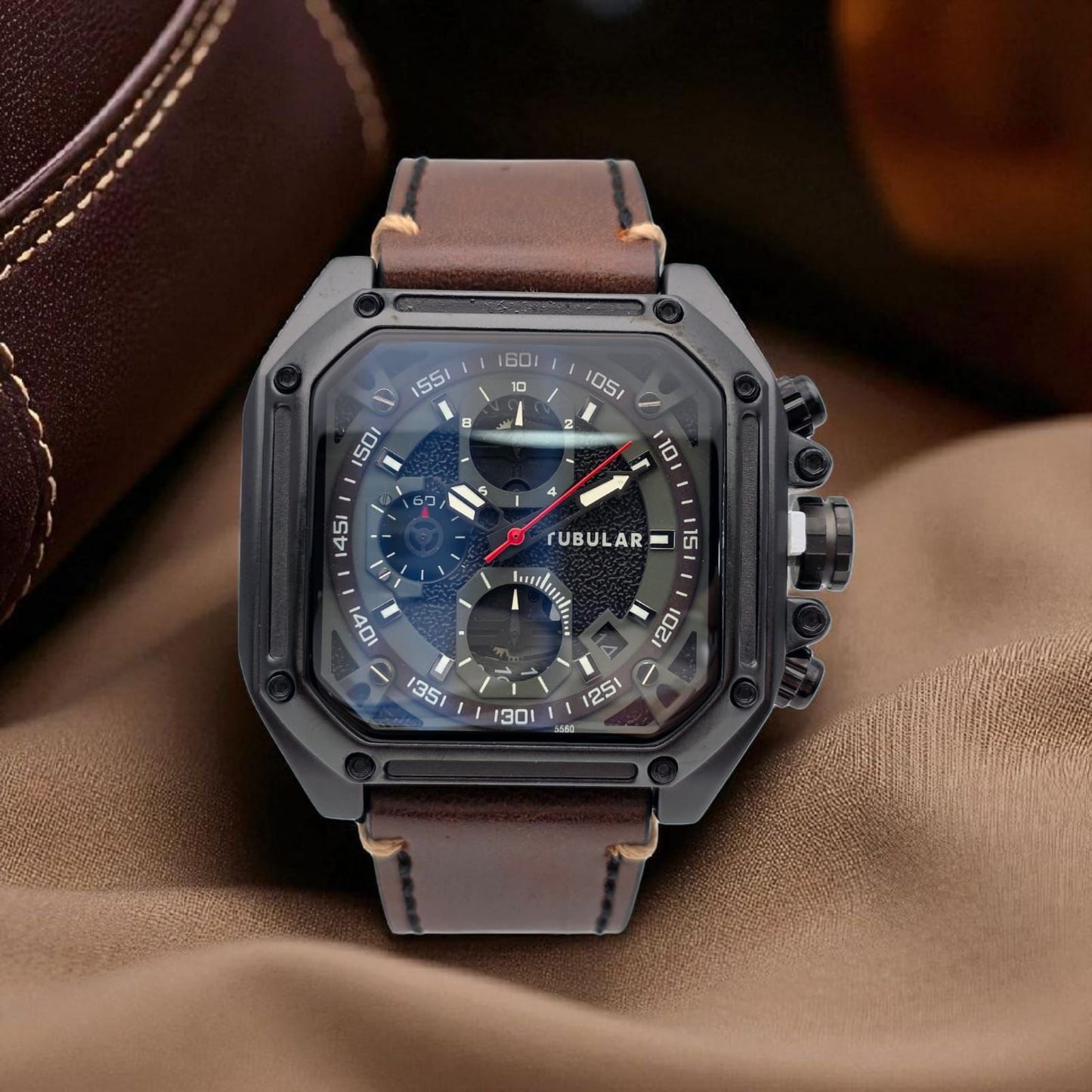 RELOJ TUBULAR CUADRADO CRONOGRAFO