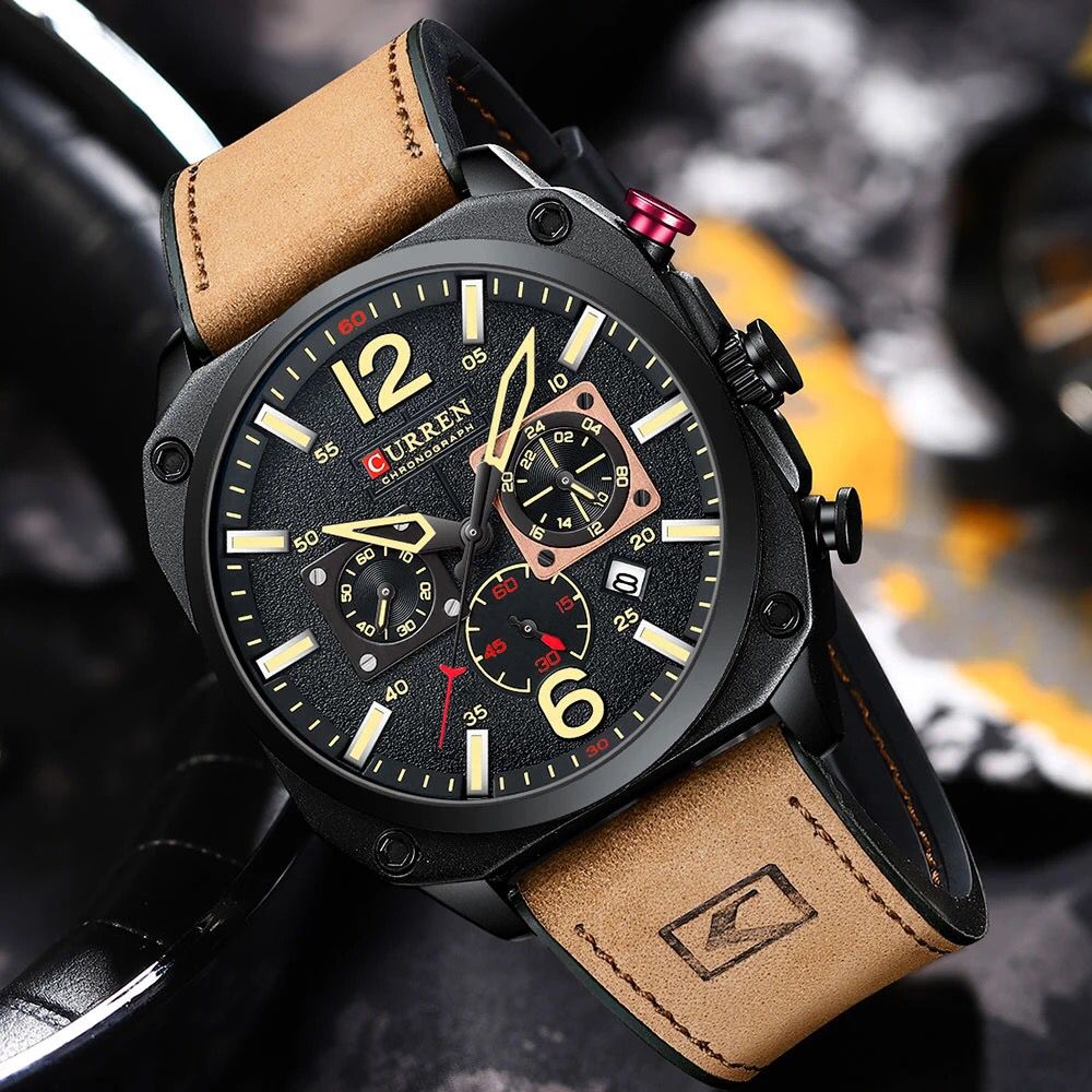 Reloj hombre Curren 8398+ Esfero Curren+ Bolsa de Regalo