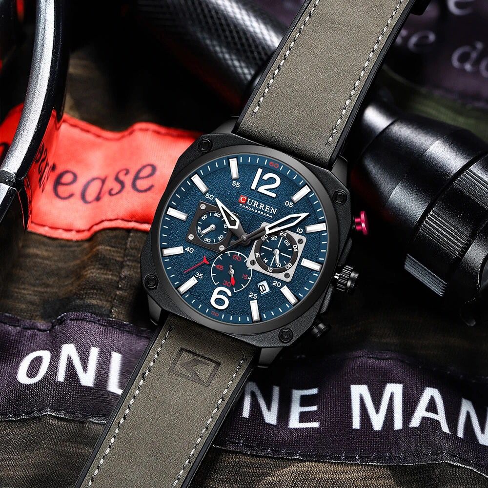 Reloj hombre Curren 8398+ Esfero Curren+ Bolsa de Regalo