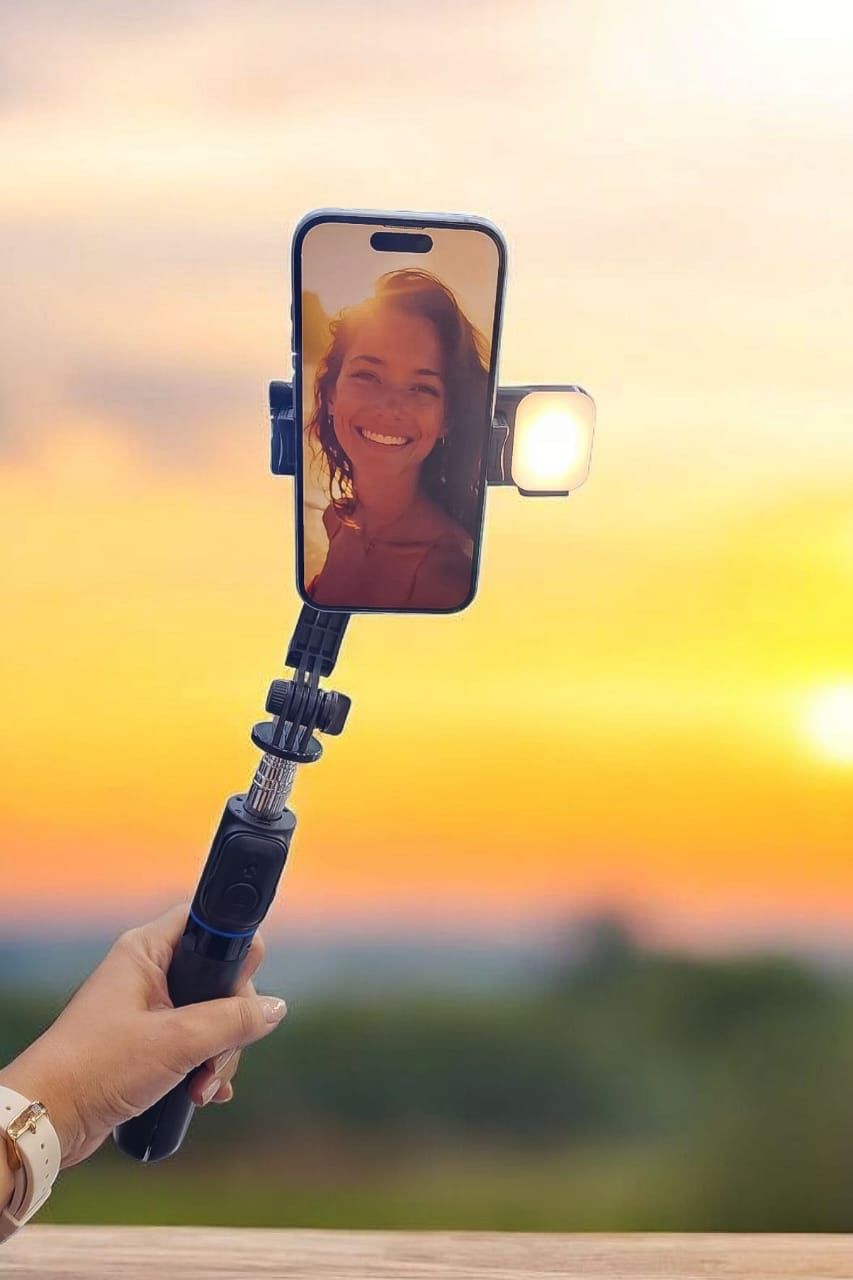 Palo Selfie Portátil Con iluminación