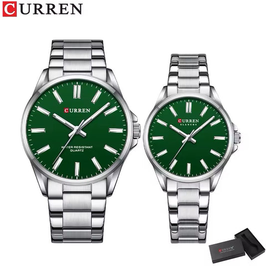 Relojes en Pareja Curren 9090 + Esfero Curren+ Bolsa de Regalo