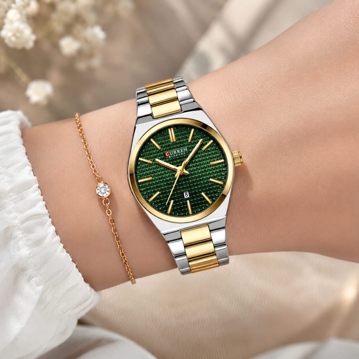 Reloj Curren de Dama  8439+ Esfero Curren+ Bolsa de Regalo