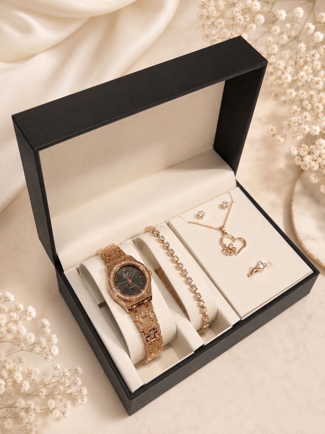 SET RELOJ + ACCESORIOS PARA DAMA EMMGUEL✅