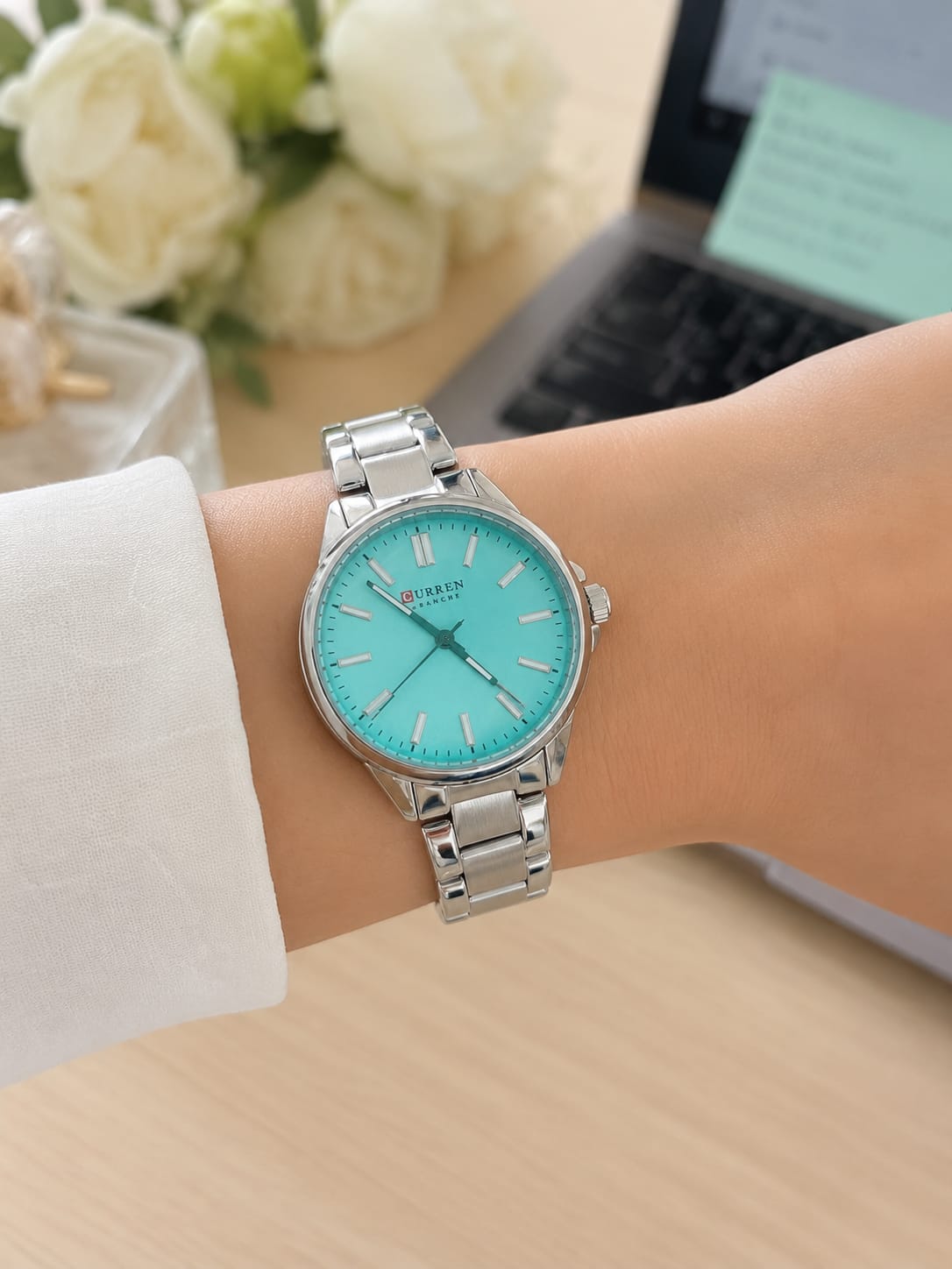 Reloj de Dama  Curren 9090 + Esfero Curren+ Bolsa de Regalo