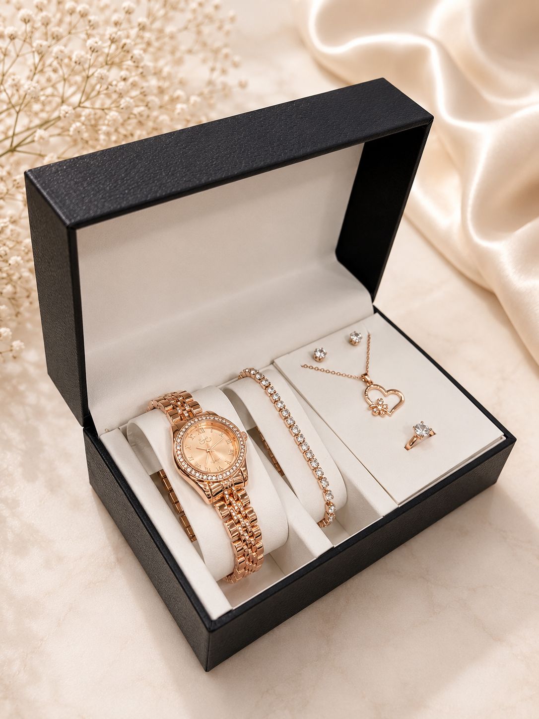 SET RELOJ + ACCESORIOS PARA DAMA EMMGUEL✅