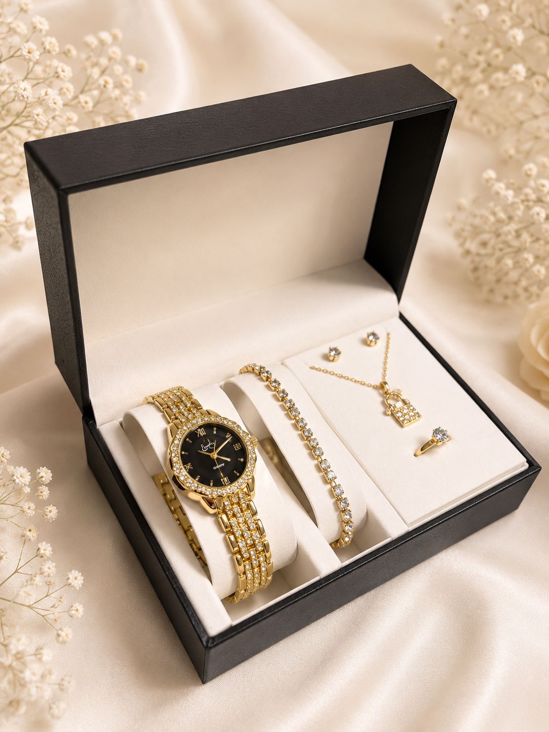 SET RELOJ + ACCESORIOS PARA DAMA EMMGUEL✅