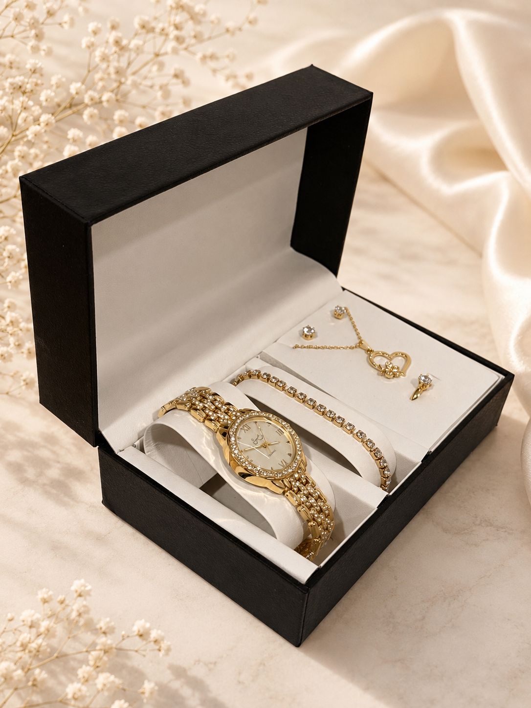 SET RELOJ + ACCESORIOS PARA DAMA EMMGUEL✅