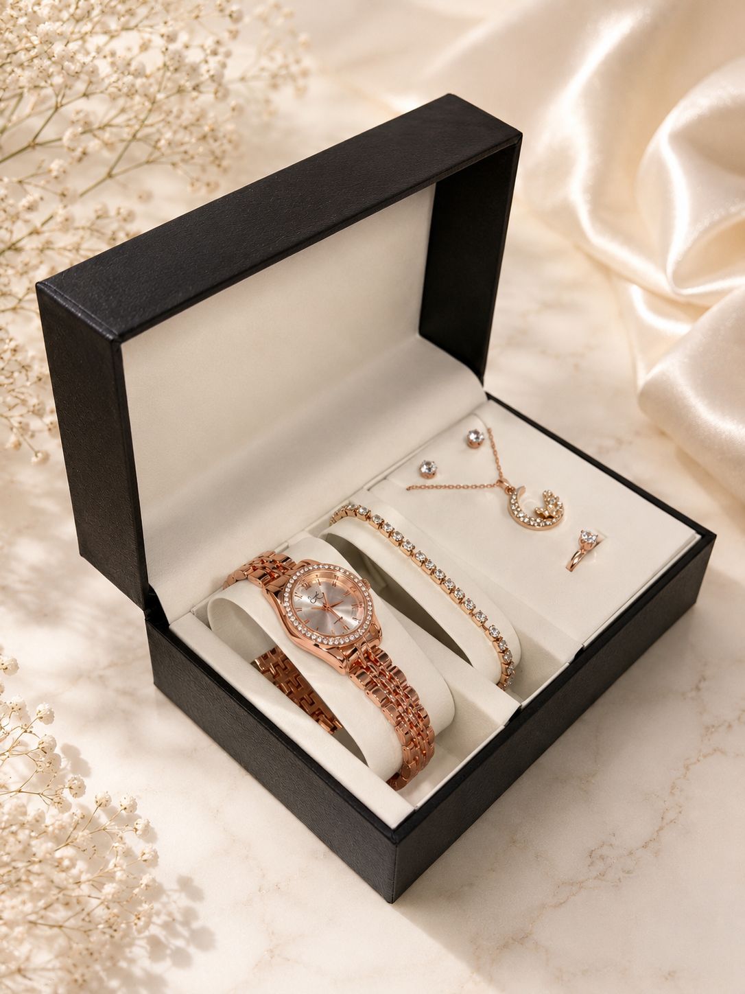 SET RELOJ + ACCESORIOS PARA DAMA EMMGUEL✅