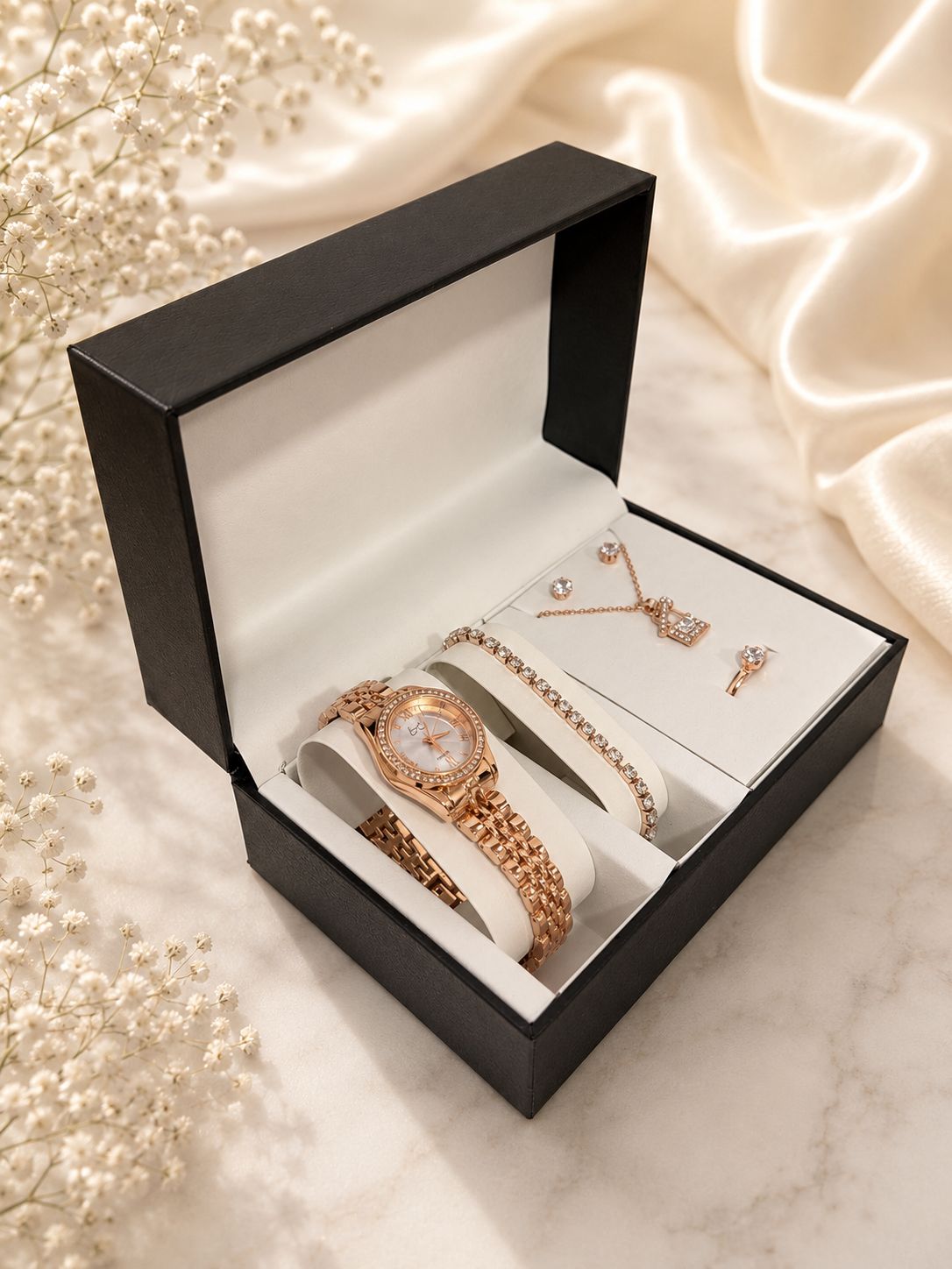 SET RELOJ + ACCESORIOS PARA DAMA EMMGUEL✅