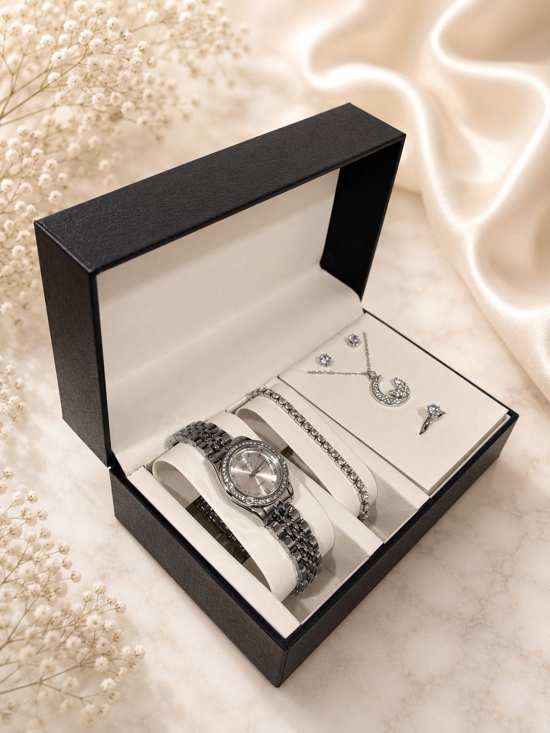 SET RELOJ + ACCESORIOS PARA DAMA EMMGUEL✅