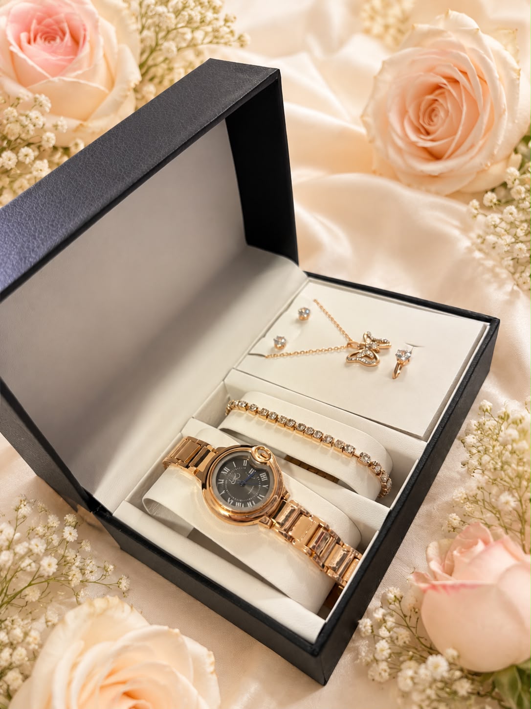 SET RELOJ + ACCESORIOS PARA DAMA EMMGUEL✅