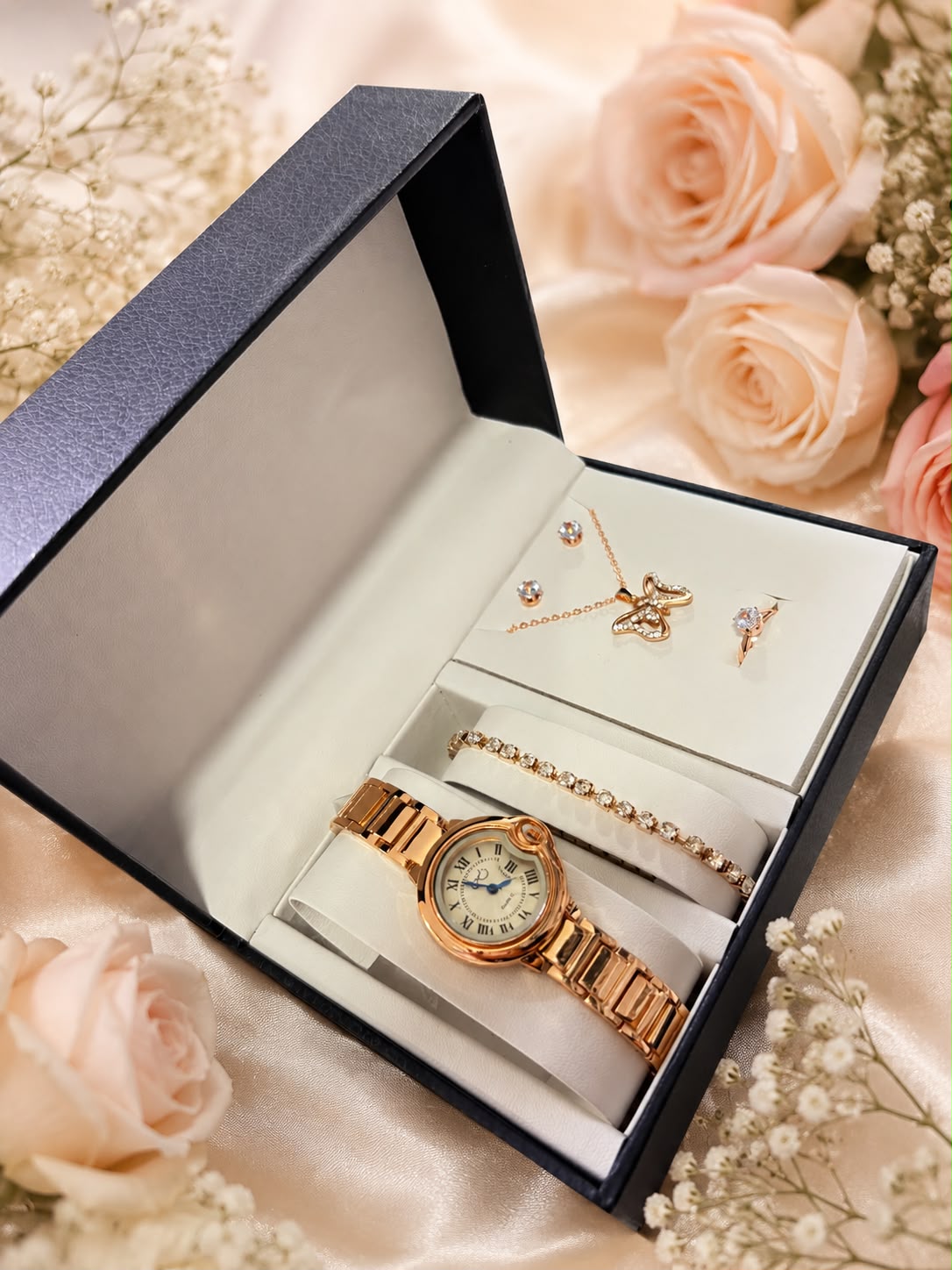 SET RELOJ + ACCESORIOS PARA DAMA EMMGUEL✅