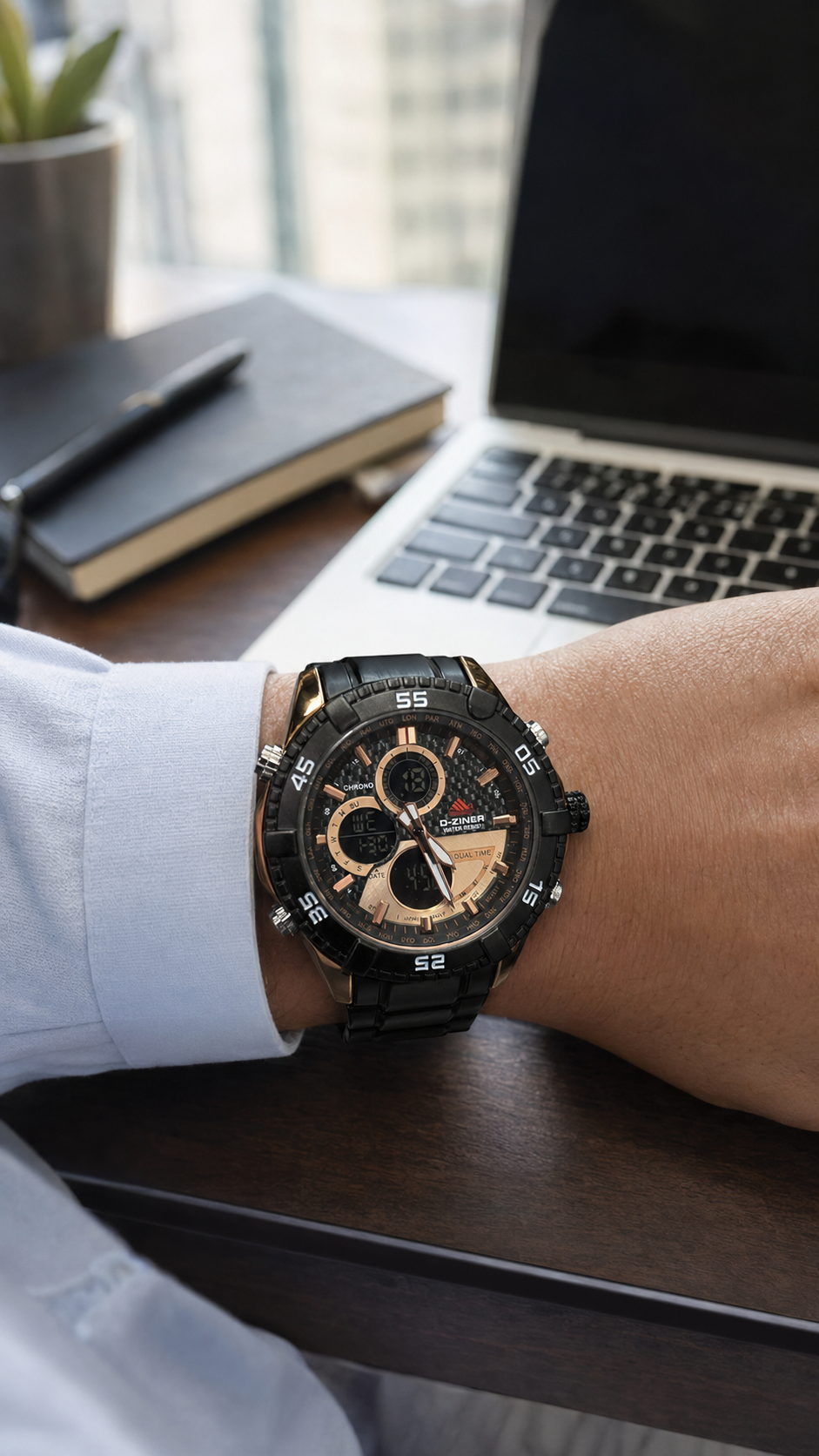 RELOJ D-ZINER CABALLERO DOBLE HORA ⏳✅