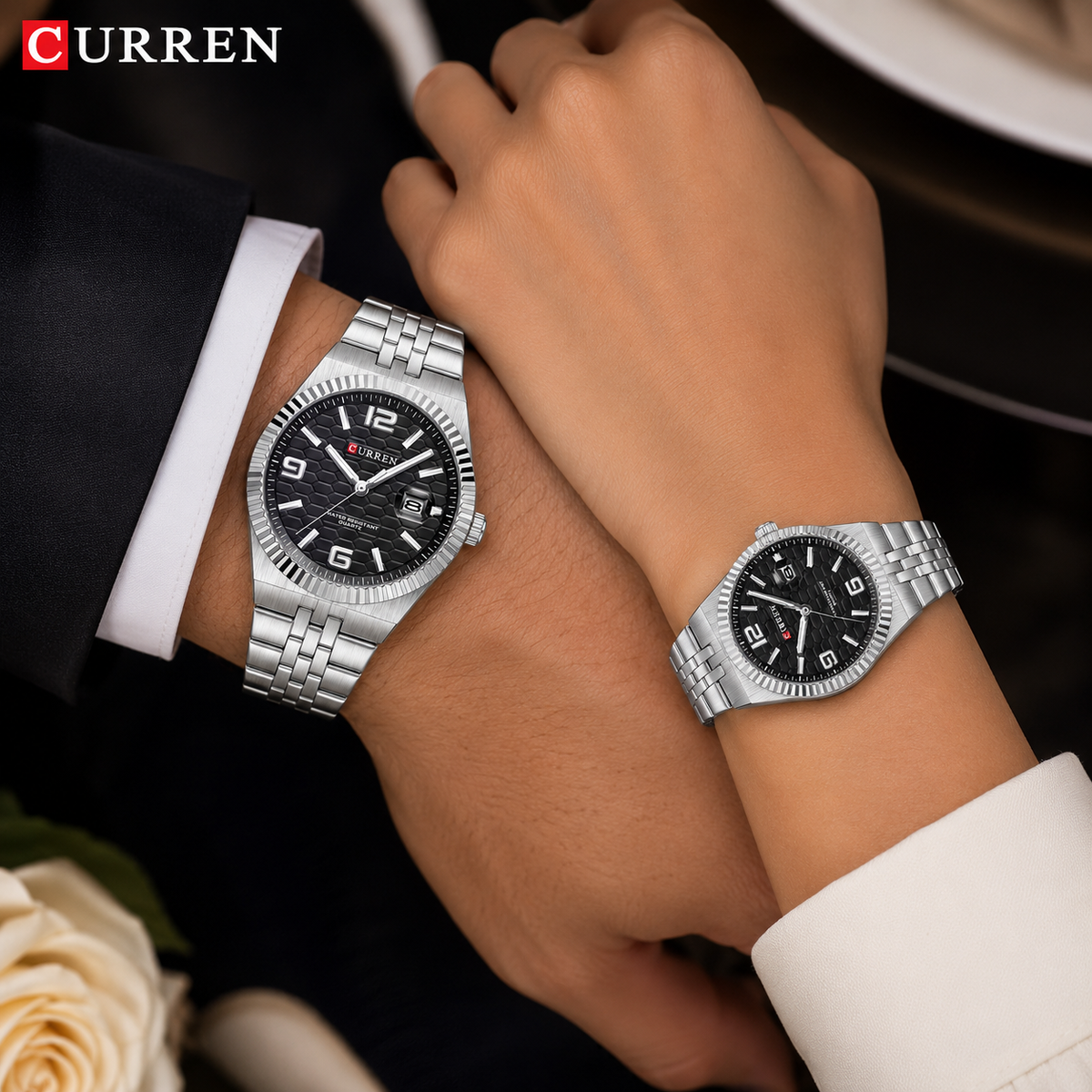 Pareja de Relojes Curren 8498✅