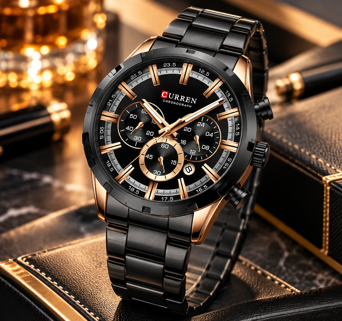 Reloj de Hombre Curren 8355 + Esfero Curren+ Bolsa de Regalo!