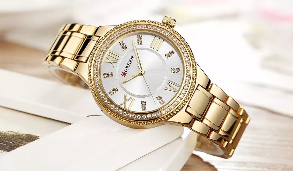 Reloj de Dama Curren 9004 + Esfero Curren+ Bolsa de Regalo