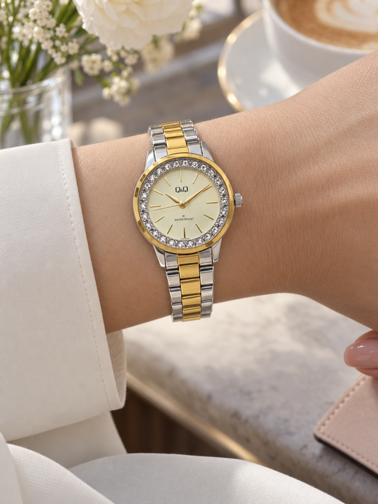Reloj Q&Q Para Dama Brillante QC21!