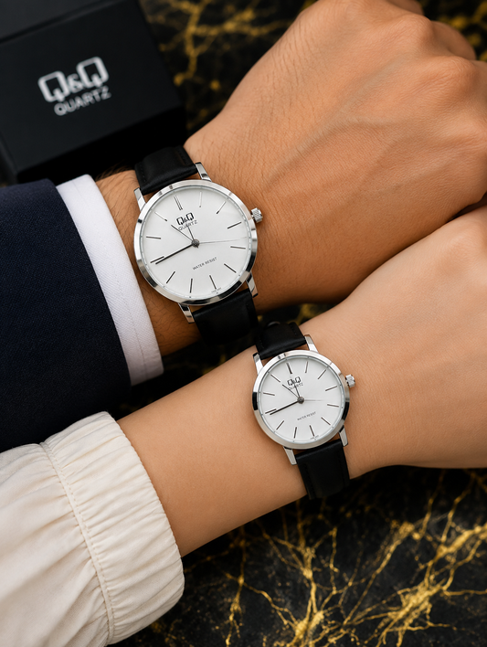 Reloj Q&Q Q08A-003PY PAREJA✅
