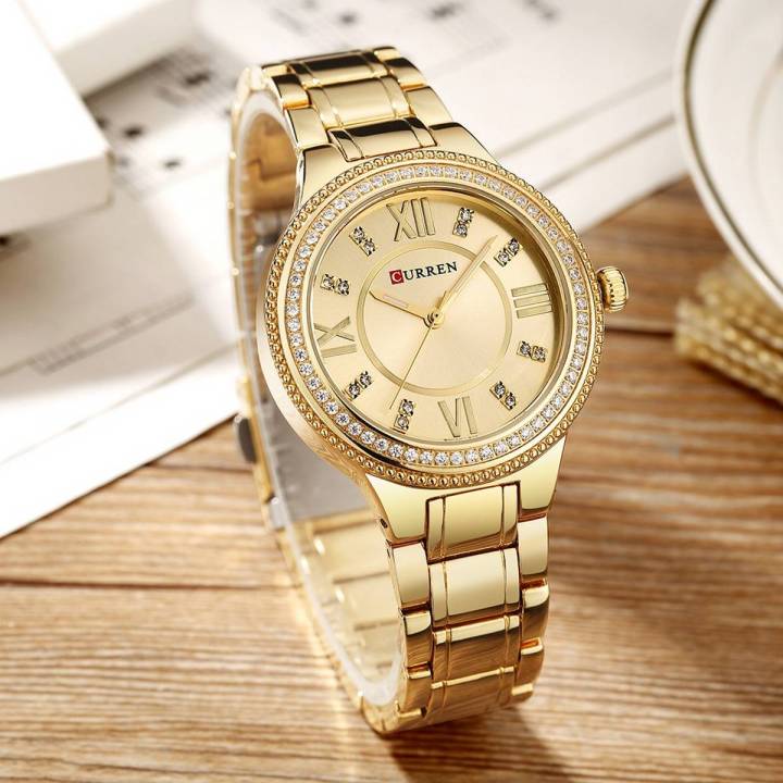 Reloj de Dama Curren 9004 + Esfero Curren+ Bolsa de Regalo