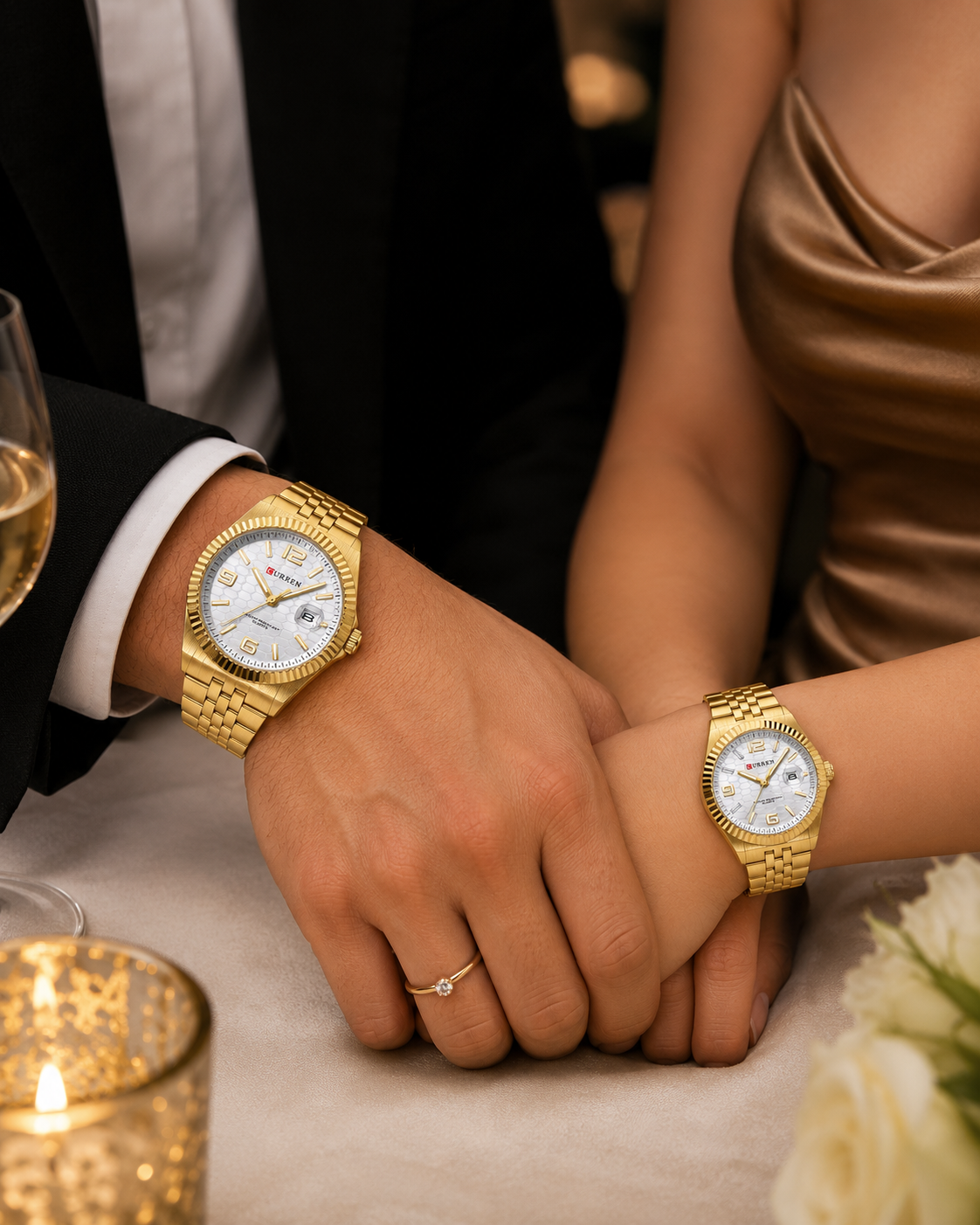 Pareja de Relojes Curren 8498✅