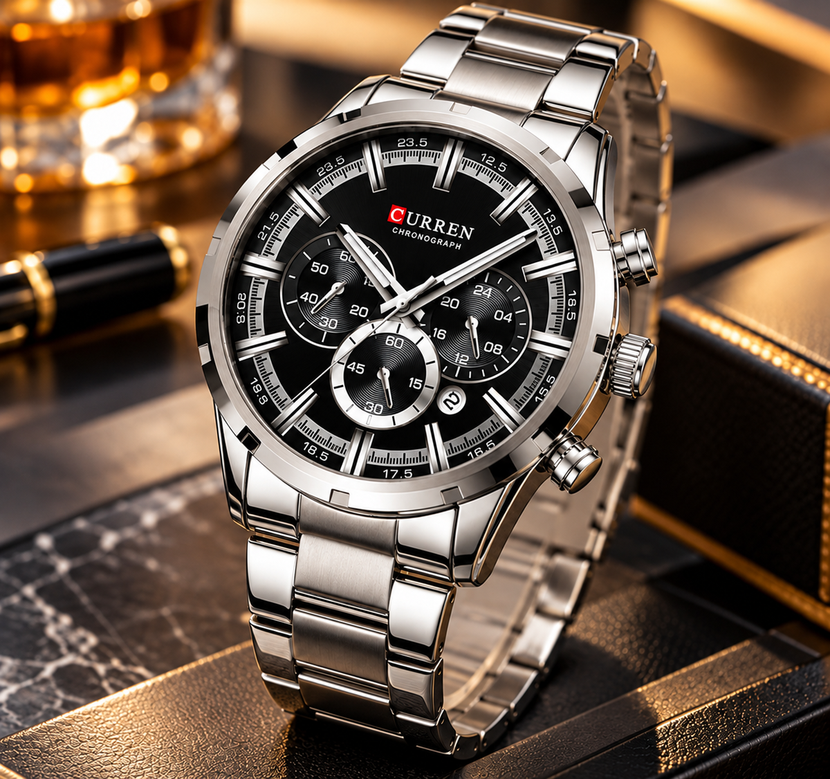 Reloj de Hombre Curren 8355 + Esfero Curren+ Bolsa de Regalo!