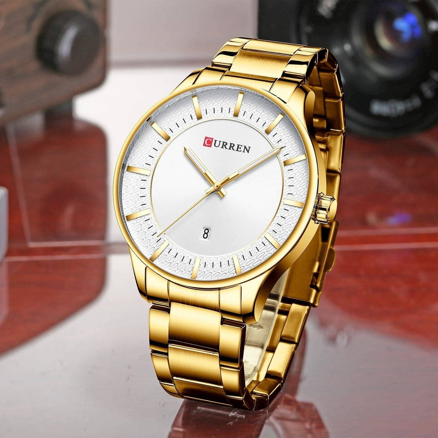 Reloj Curren Caballero 8347 +Esfero curren +Bolsa de Regalo