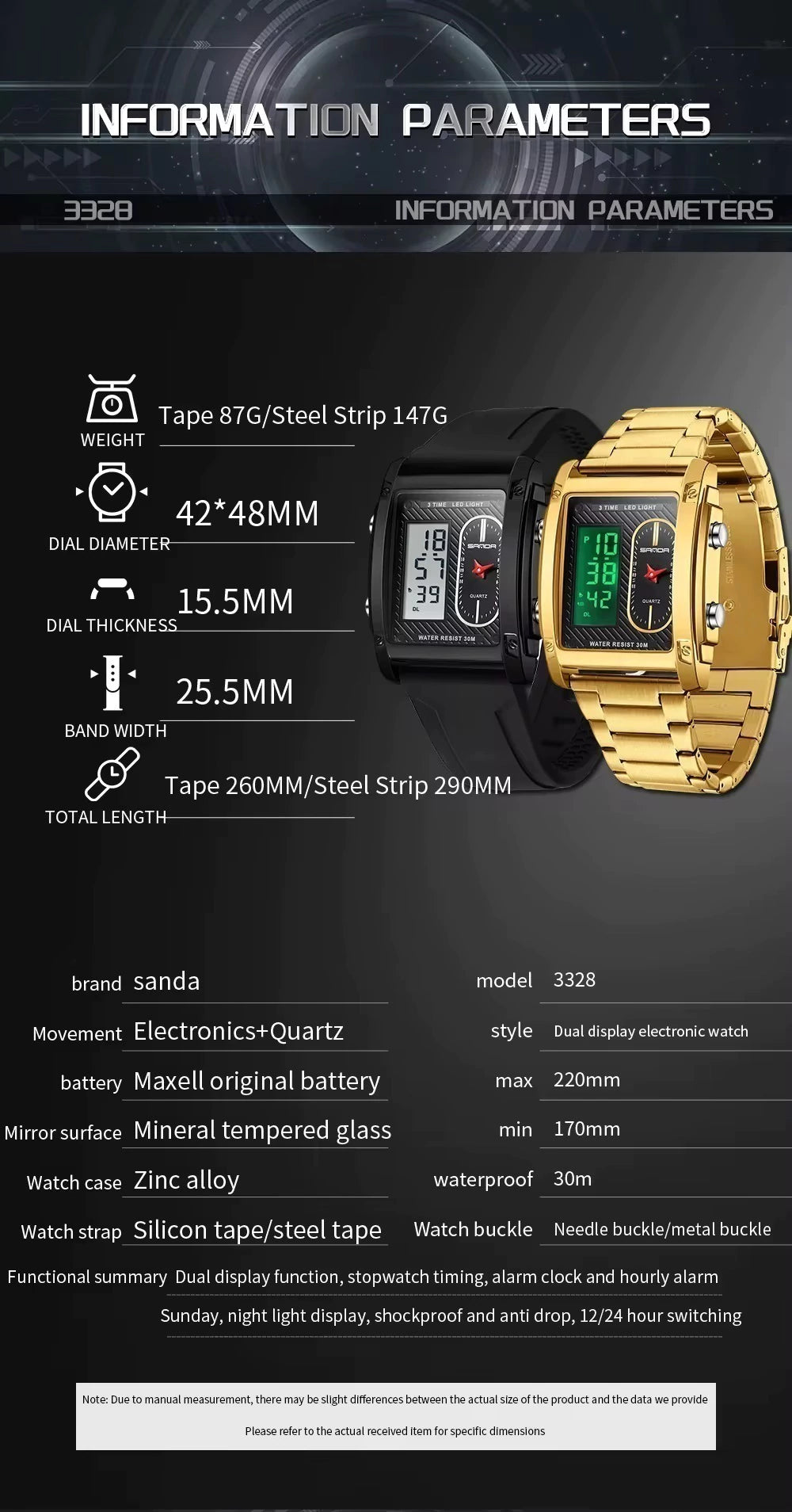 Reloj Deportivo Sanda 3328