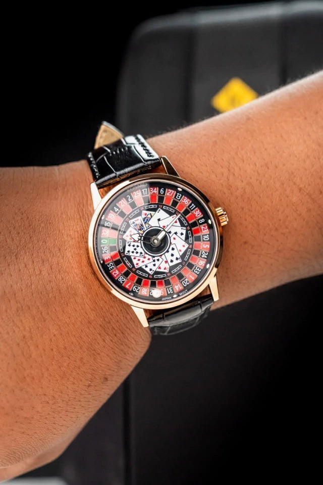 Reloj de Hombre Kosmo Casino Acero y Cuero 🃏✅