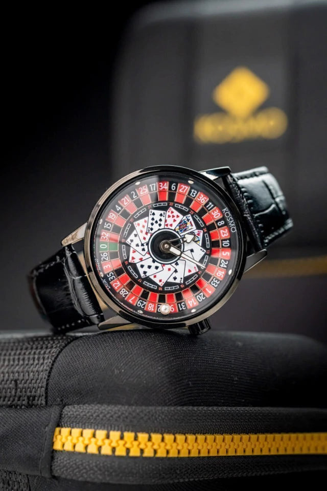 Reloj de Hombre Kosmo Casino Acero y Cuero 🃏✅