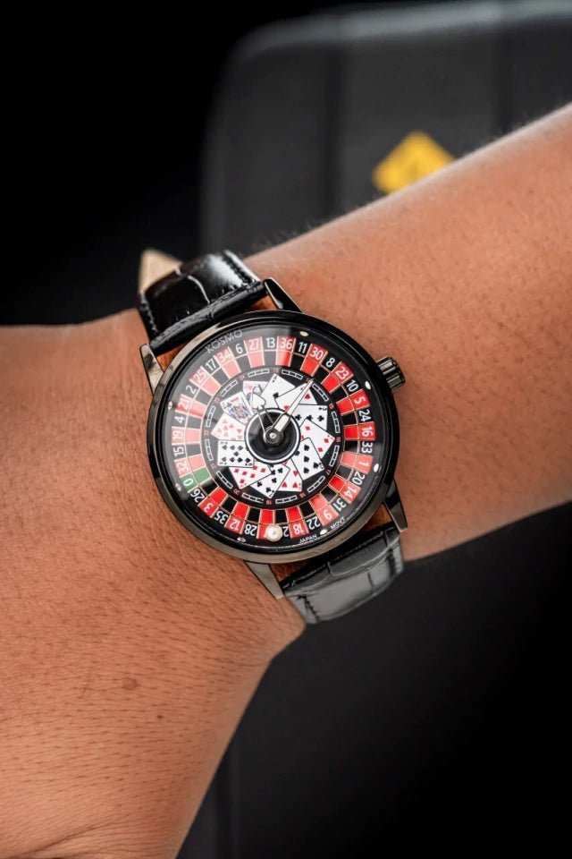 Reloj de Hombre Kosmo Casino Acero y Cuero 🃏✅