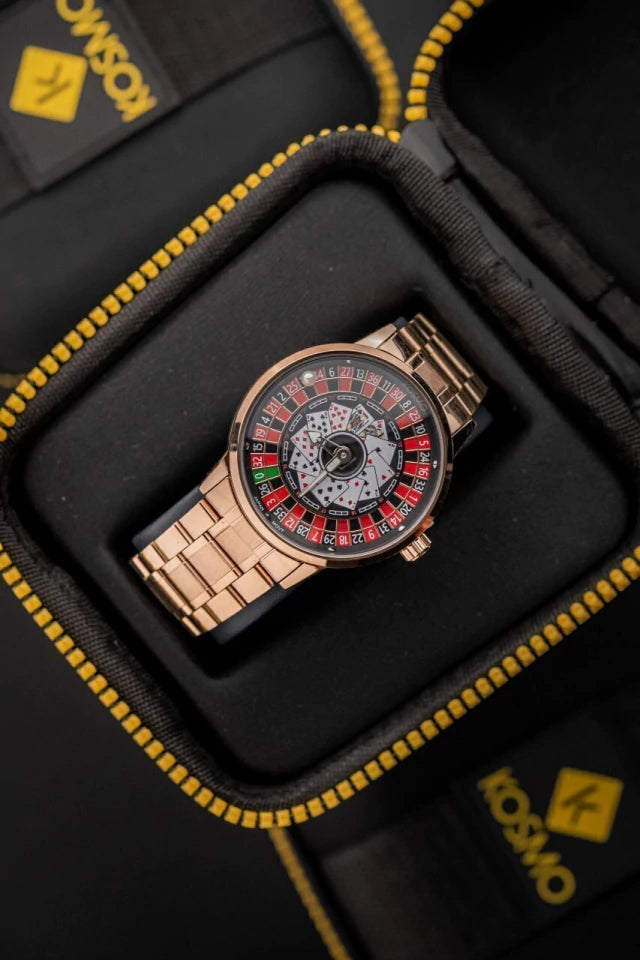 Reloj de Hombre Kosmo Casino Acero y Cuero 🃏✅