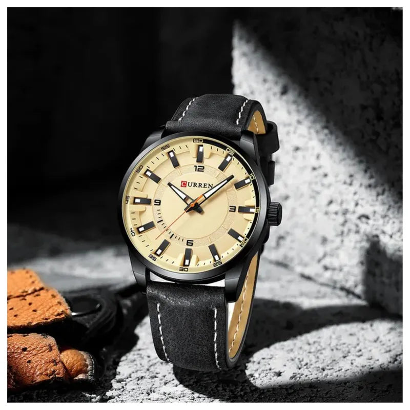 Reloj de hombre curren 8390 + Esfero Curren+ Bolsa de Regalo